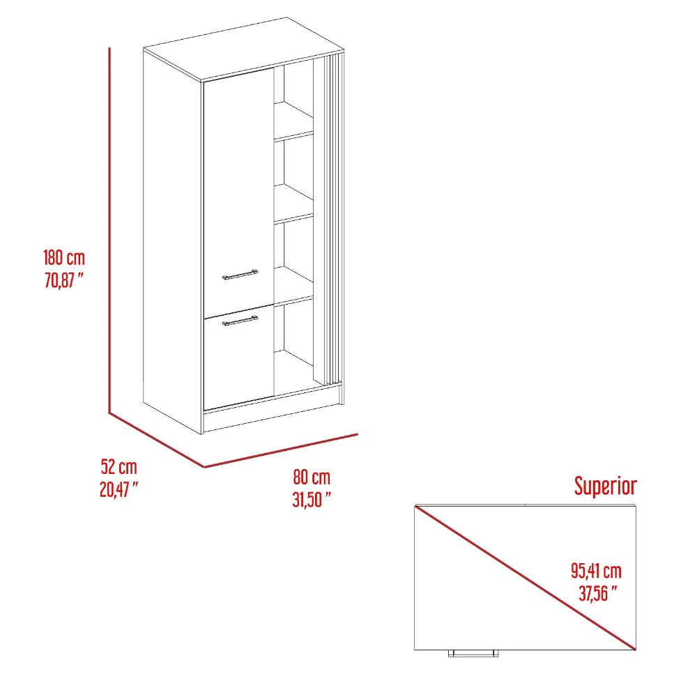 Closet Vanez, Capri y Fresno Europeo, una puerta abatible y un cajon - Image 8