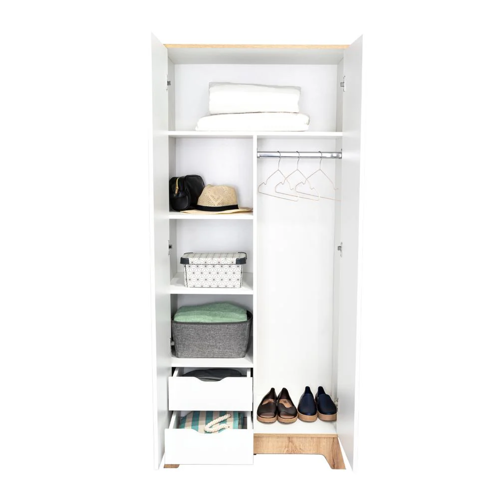 Closet Zivix, Café Claro y Blanco, Dos Puertas Abatibles - Image 6