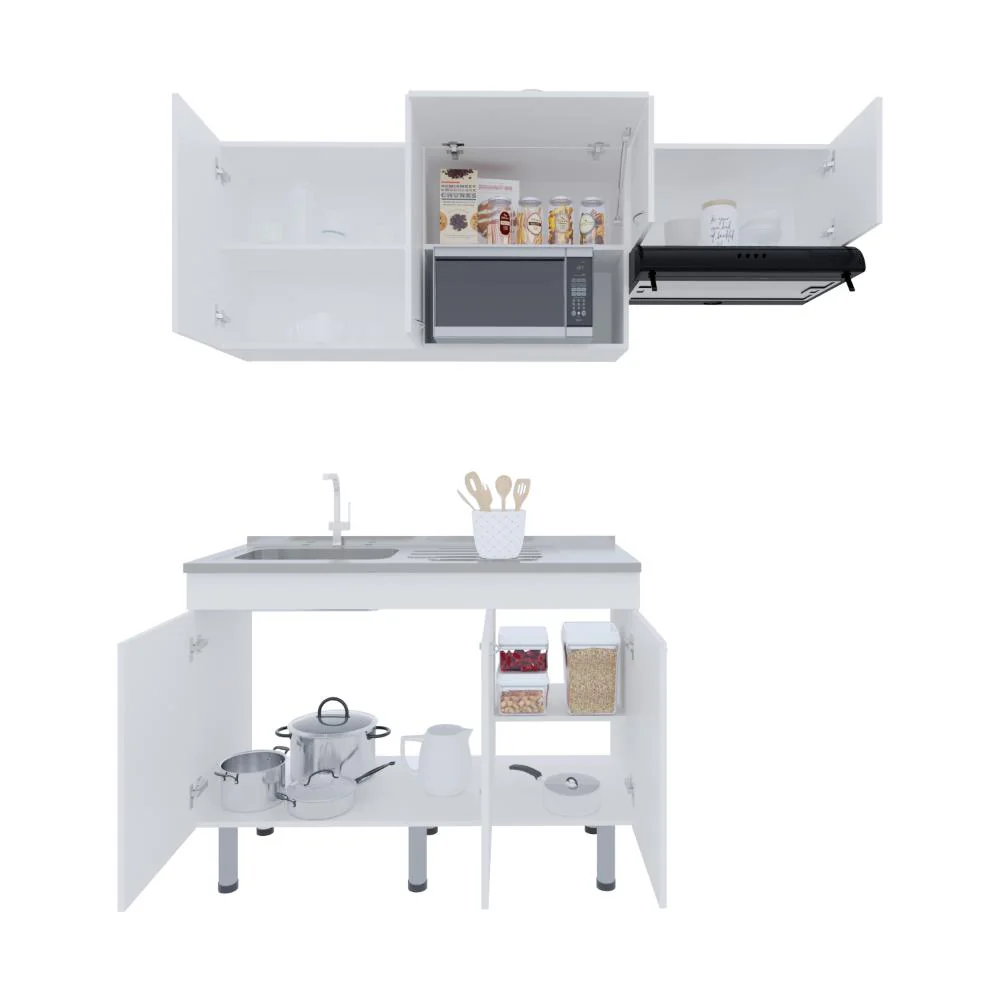 Cocina Integral Oceana, Kronos Blanco, Incluye Meson 118 cm ZF - Image 2