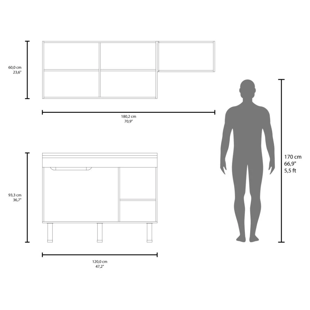 Cocina Integral Oceana, Kronos Blanco, Incluye Meson 118 cm ZF - Image 7