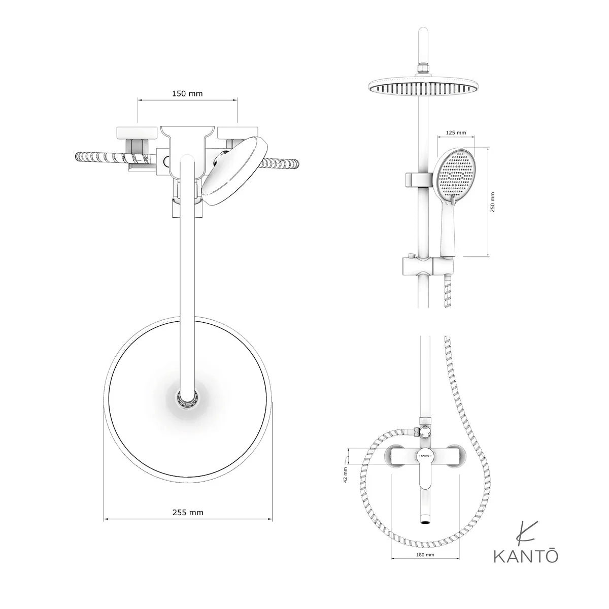 Columna de ducha Essential color cromo marca Kanto - Image 7