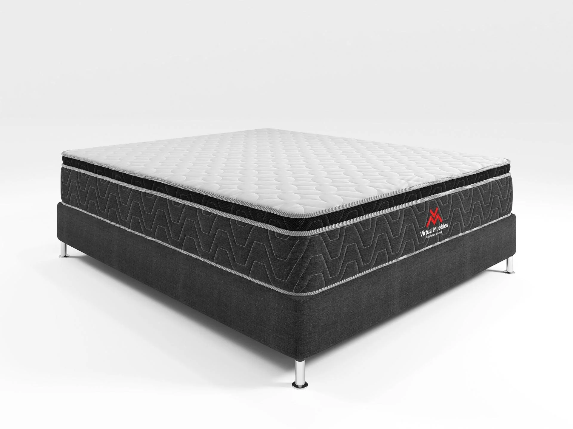 Combo Atlantis de cama y colchon queen para habitación - Image 2