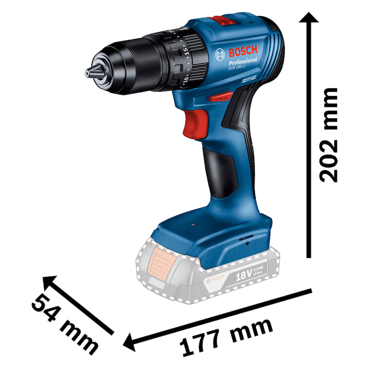 Combo Bosch Taladro GSB 185 LI con Pulidora GWS 180 LI 18V y dos baterías - Image 3