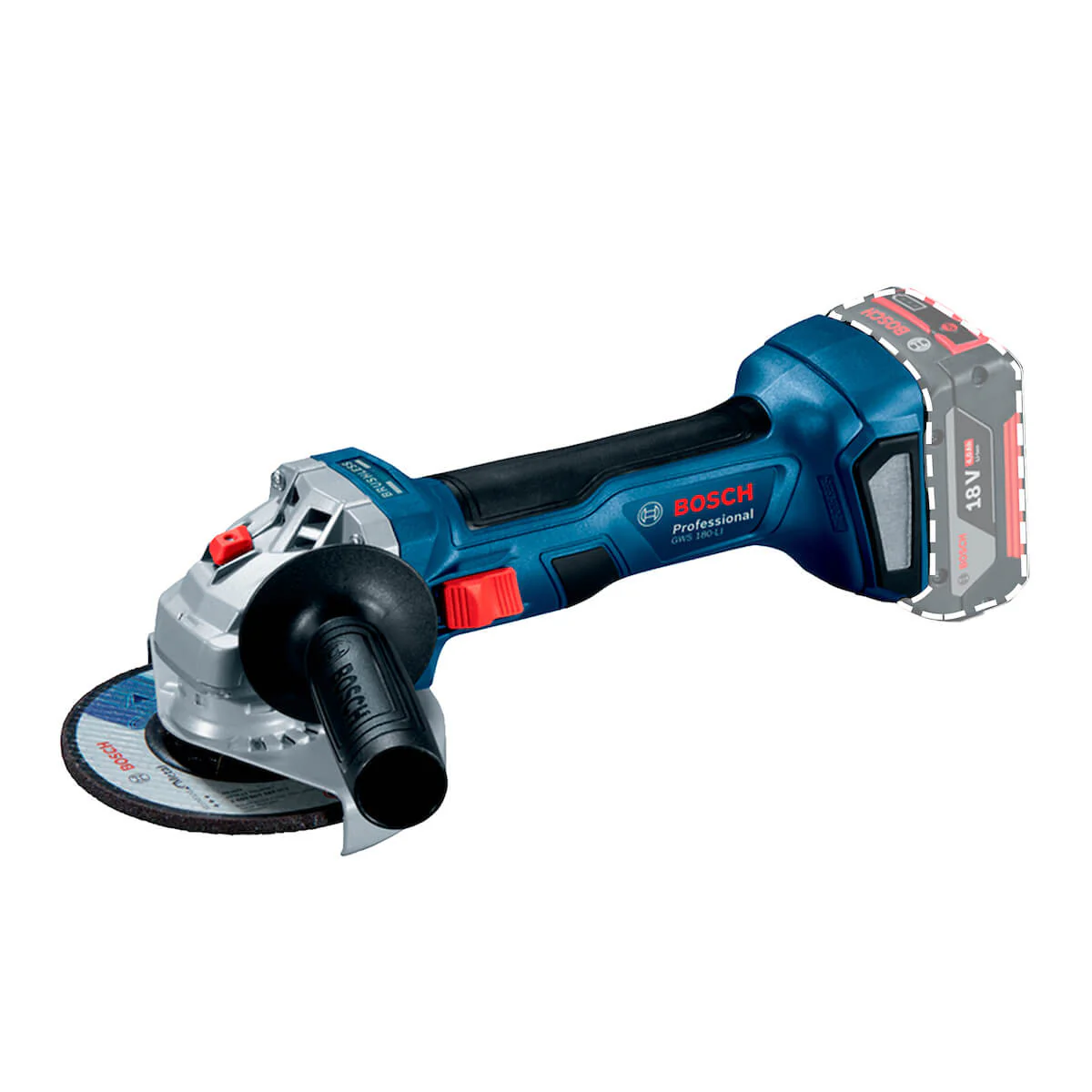 Combo Bosch Taladro GSB 185 LI con Pulidora GWS 180 LI 18V y dos baterías - Image 4