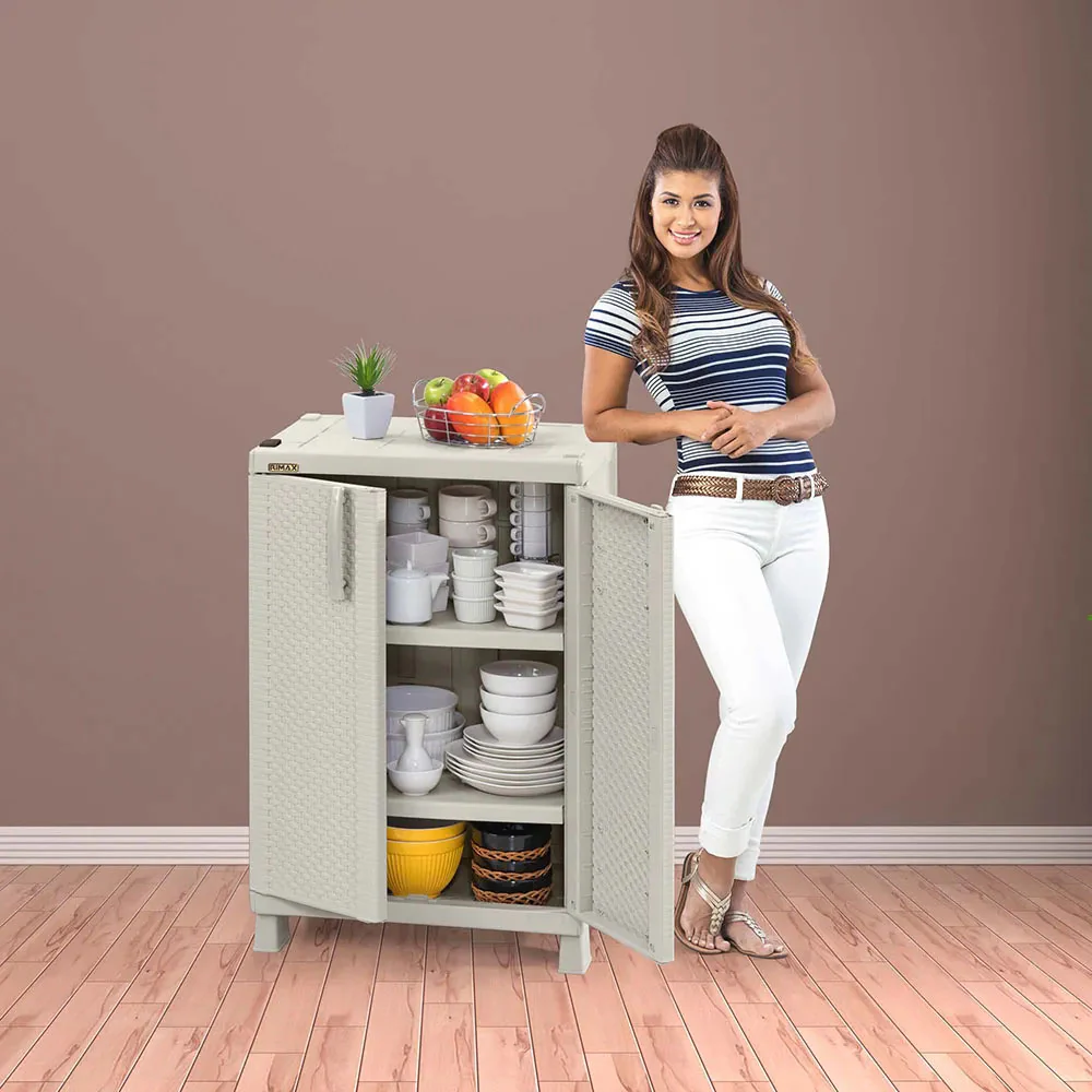 Combo cocina rattan armario grande + armario mediano taupe marca Rimax - Image 2