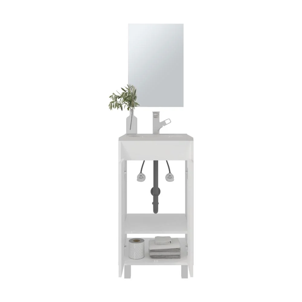 Combo Mueble Para Lavamanos Brandy, Blanco Duqueza, Incluye Lavamanos Praia 45 y Espejo ZF - Image 2