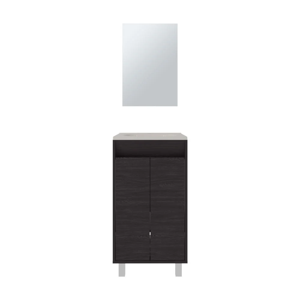 Combo Mueble Para Lavamanos Brandy, Wengue, Incluye Lavamanos Praia 45 y Espejo ZF - Image 2