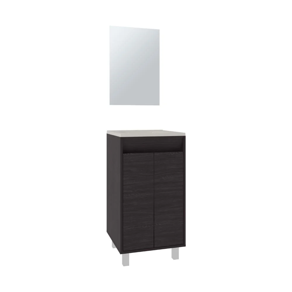 Combo Mueble Para Lavamanos Brandy, Wengue, Incluye Lavamanos Praia 45 y Espejo ZF - Image 4