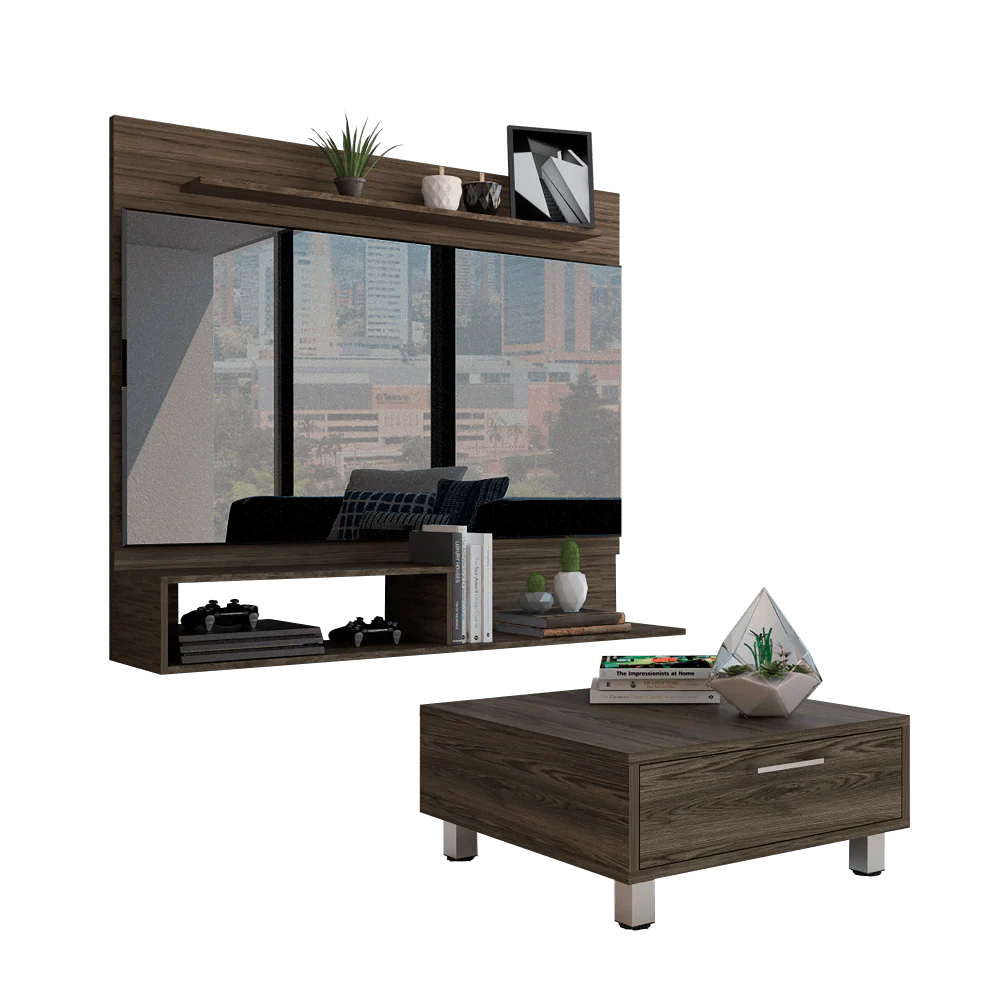 Combo Para Sala Evaluz, Incluye Panel TV y Mesa de Centro