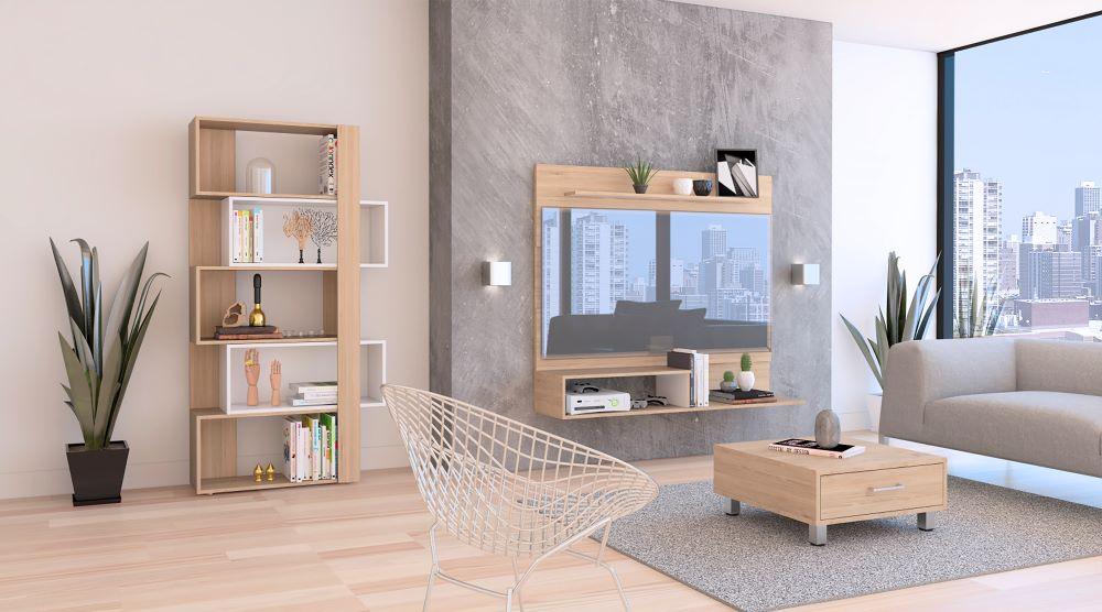 Combo Para Sala Istambul, Incluye Panel TV, Biblioteca Cubo y Mesa de Centro - Image 2