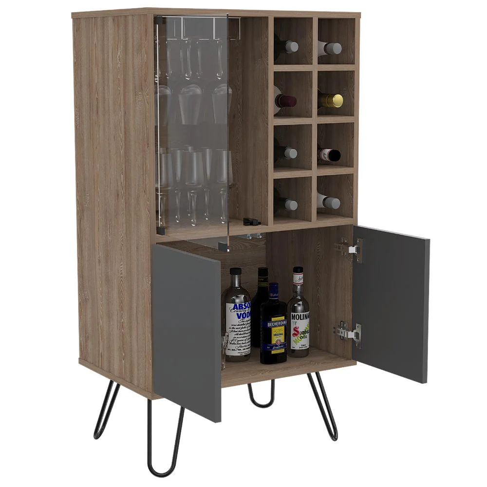 Combo para Sala, Lara, Incluye Bar y Mesa Auxiliar, Miel y Plata Oscuro - Image 4