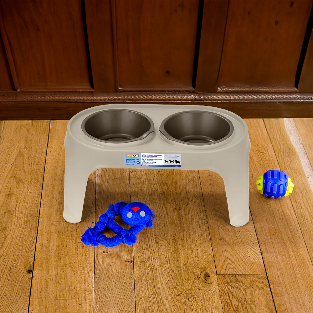 Comedero alto para perros medium taupe marca Rimax - Image 3