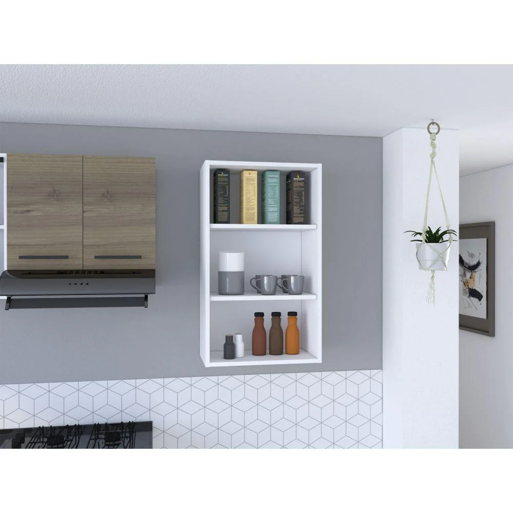 Complemento Gabinete Superior Dibala, Blanco Perla, cuenta con 3 entrepaños - Image 3
