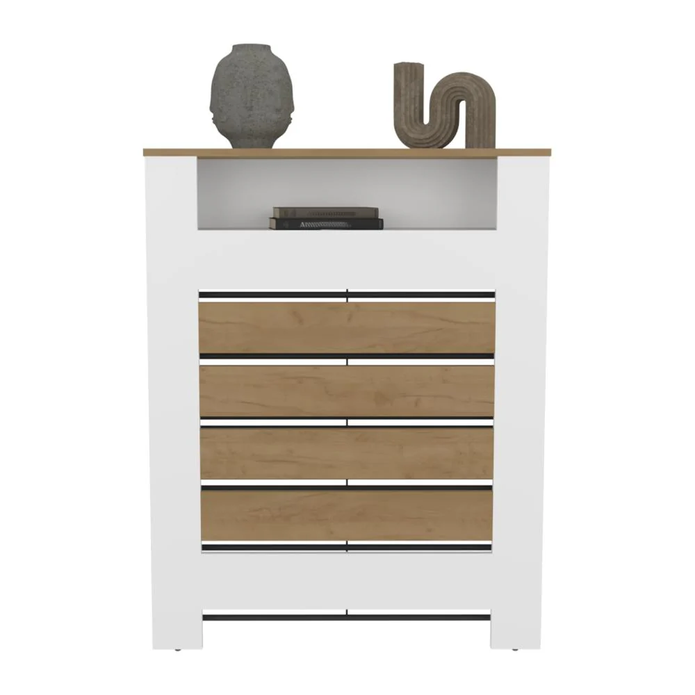 Cubierta para Radiador Mistral, Blanco Duqueza y Fresno Europeo, cuenta con espacio para colocar objetos decorativos ZF - Image 2