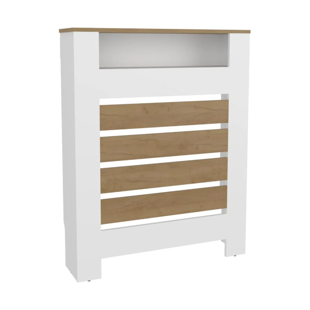 Cubierta para Radiador Mistral, Blanco Duqueza y Fresno Europeo, cuenta con espacio para colocar objetos decorativos ZF - Image 4