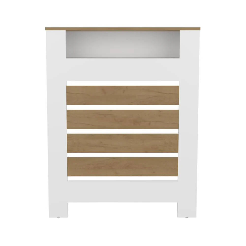 Cubierta para Radiador Mistral, Blanco Duqueza y Fresno Europeo, cuenta con espacio para colocar objetos decorativos ZF - Image 5