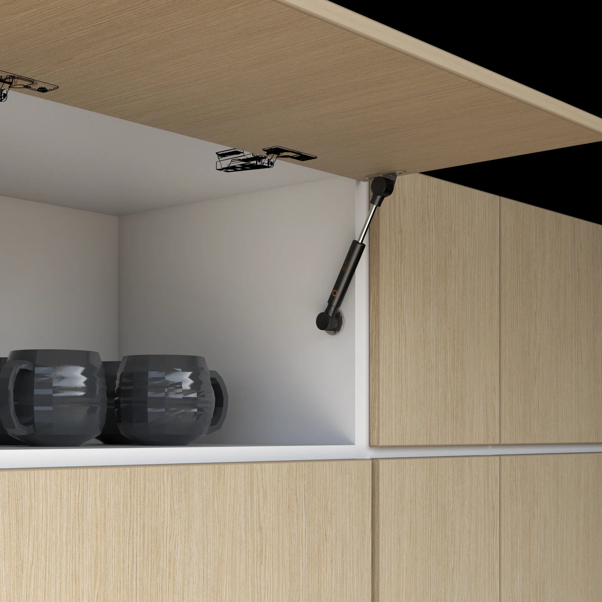 Brazo neumático hidráulico mini estándar gris o negro para puertas livianas - Image 3