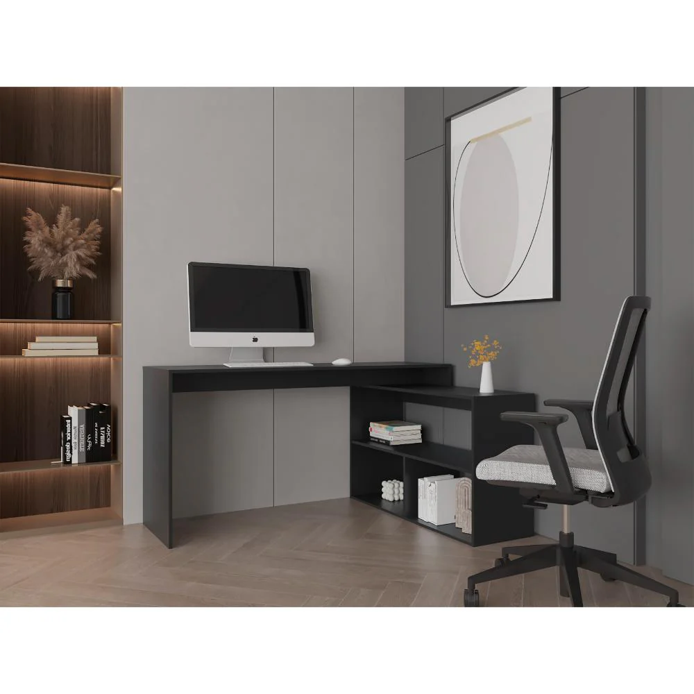 Escritorio Axis Eco, Wengue, con amplio espacio de trabajo - Image 3