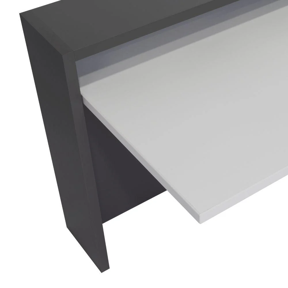Escritorio Colgante Congo, Plata Oscuro y Blanco, con Espacio Para Artículos de Estudio - Image 11