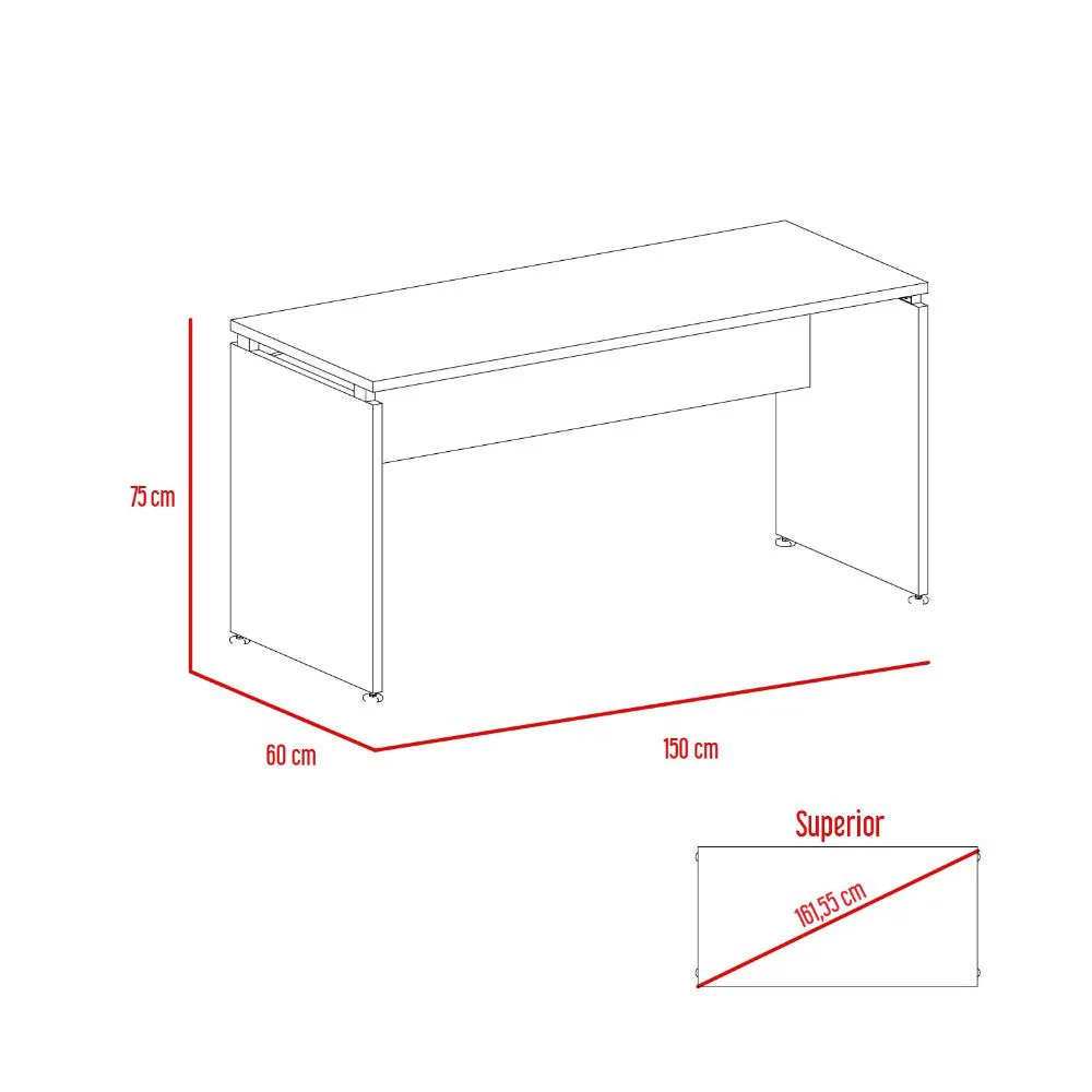 Escritorio Concept 150, Avellana y Wengue, con Amplia Superfice - Image 9
