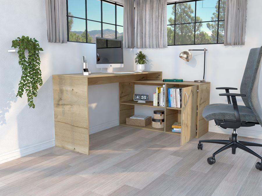 Escritorio En L Axis, Fresno Europeo, con amplio espacio de trabajo - Image 6