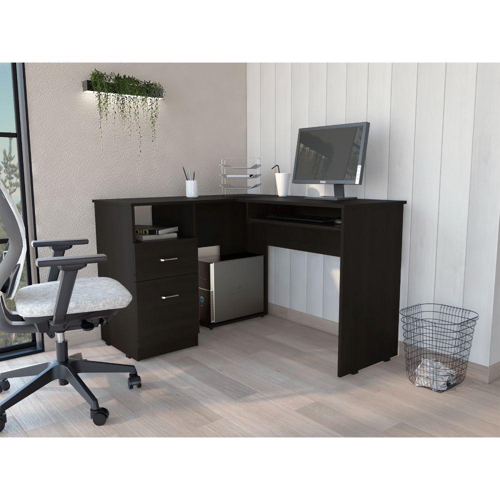 Escritorio En L Dallet, Wengue, con Dos Cajones Deslizables    ZF - Image 3