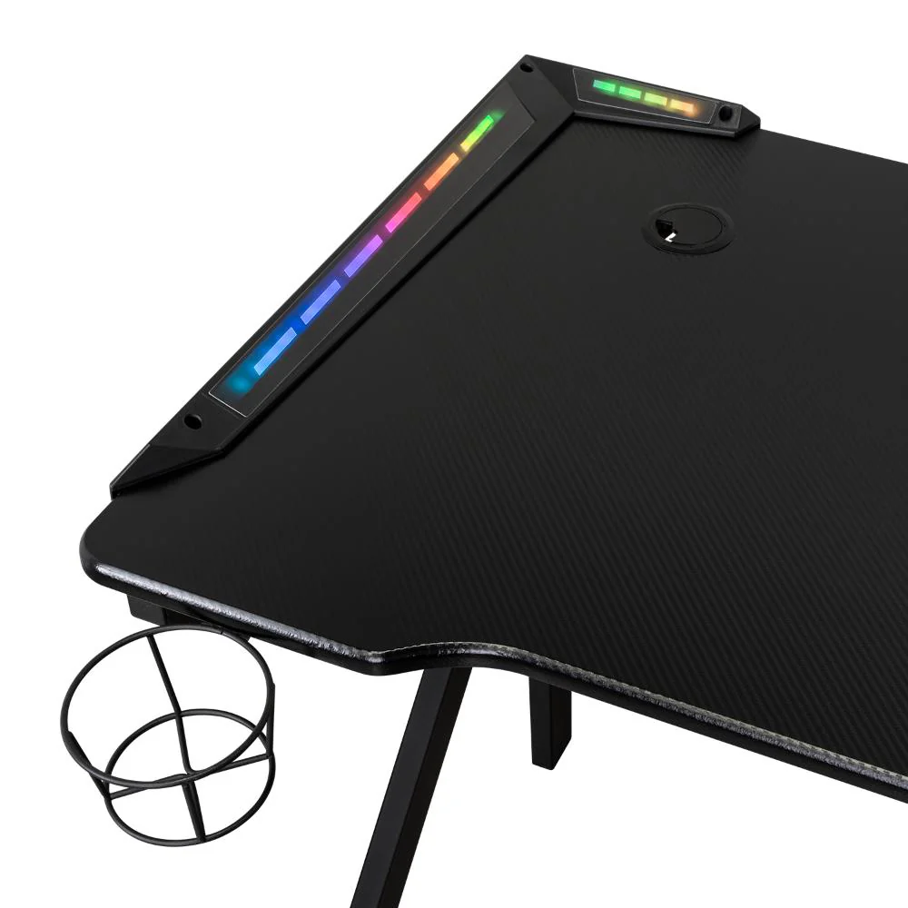 Escritorio Gamer Galactic, Negro, Estructura Metalica y Luz Led - Image 11