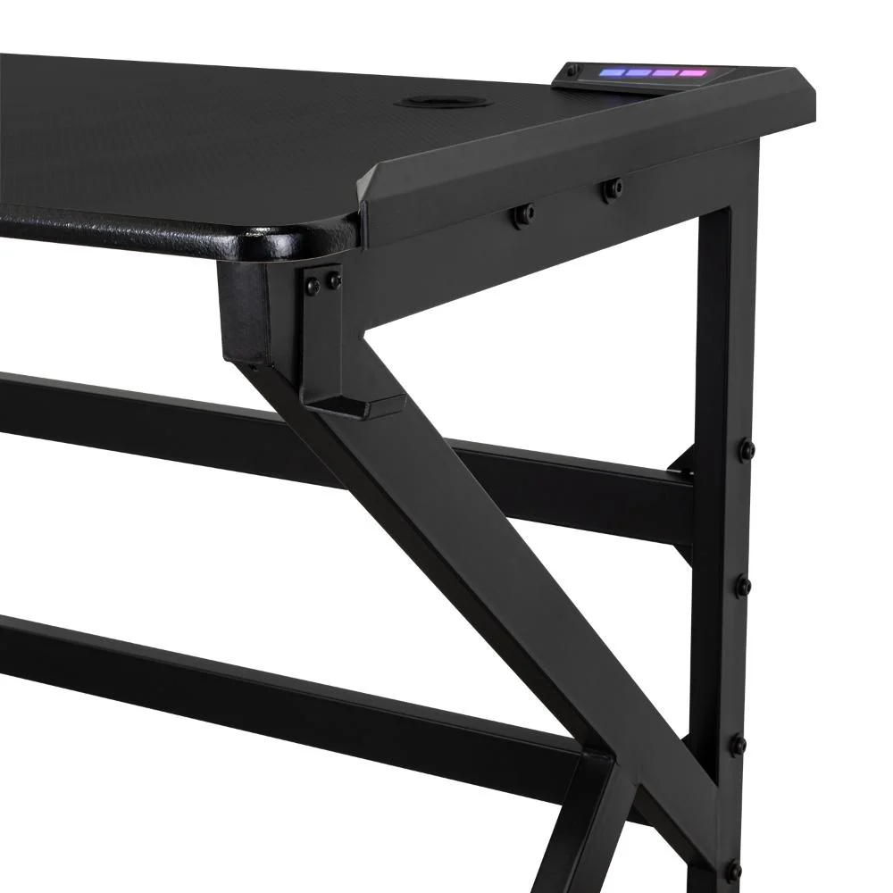 Escritorio Gamer Galactic, Negro, Estructura Metalica y Luz Led - Image 13
