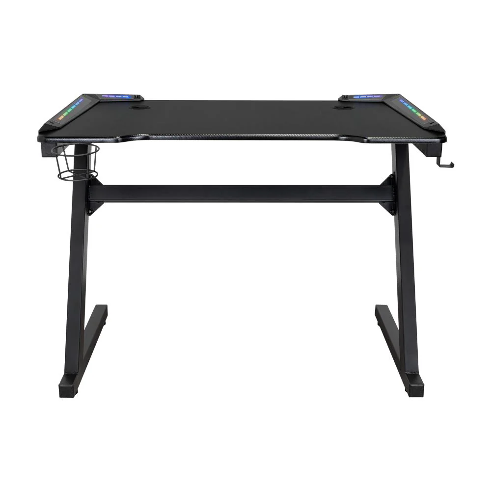 Escritorio Gamer Silver, Negro, Estructura Metalica y Luz Led - Image 8