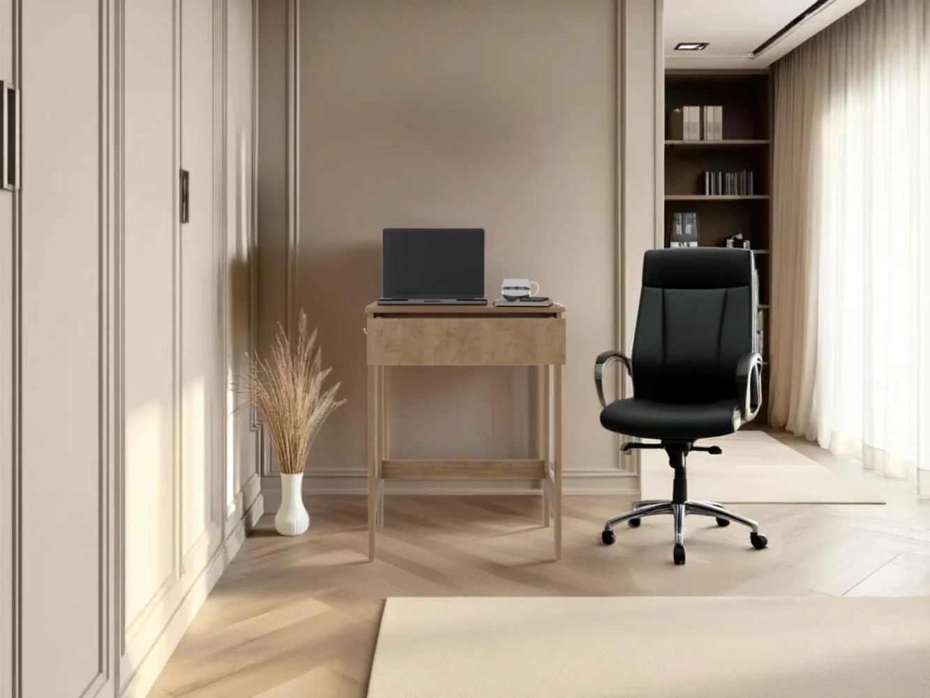 Escritorio Hills, Fresno Europeo, con un cajón y facil armado ZF - Image 3