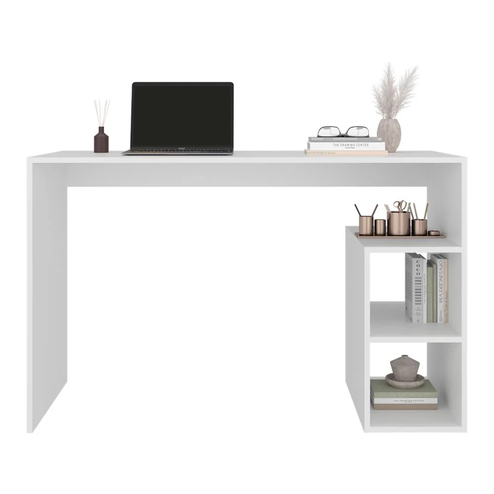 Escritorio Pekan, Blanco, con espacio para colocar objetos decorativos ZF - Image 2