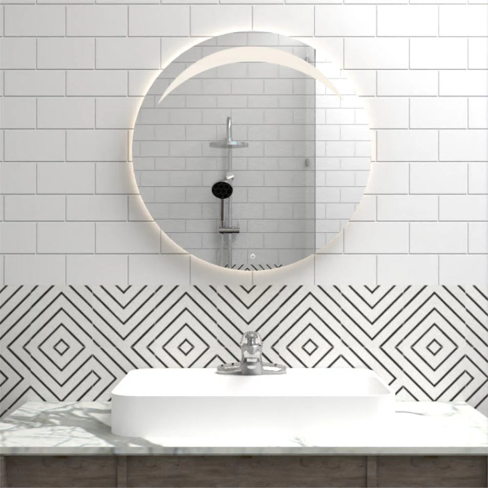 Espejo Circular Bombay, Gris, con Luz Led - Image 2