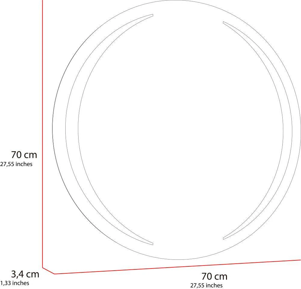 Espejo Circular Oliver, Gris, con Luz Led X2 Unidades - Image 5