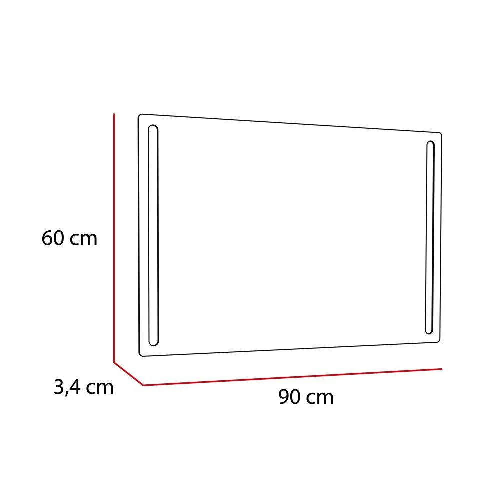 Espejo Rectangular Broni, Gris, con Luz Led - Image 5
