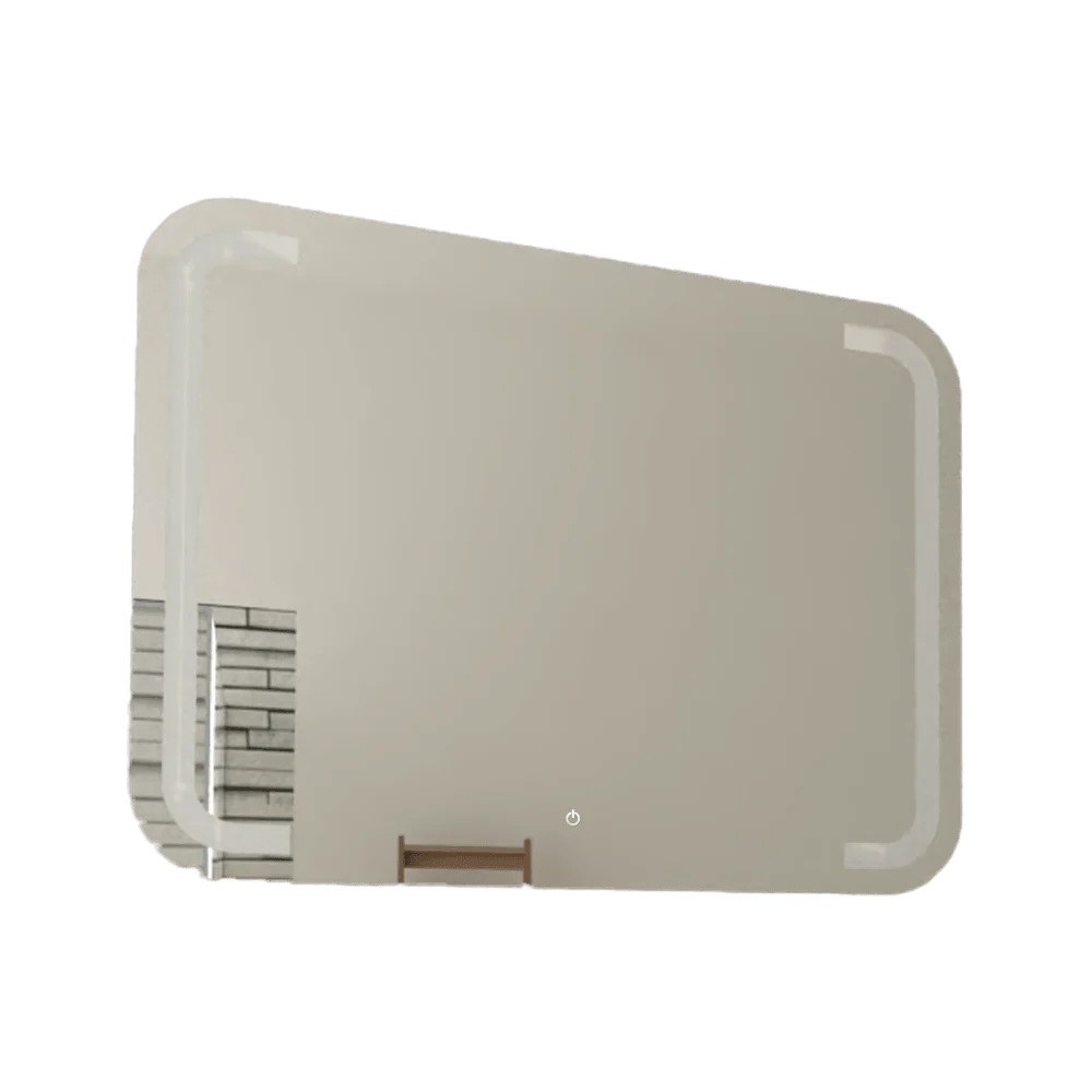 Espejo Rectangular Brown, Gris, con Luz Led y Botón Touch - Image 2
