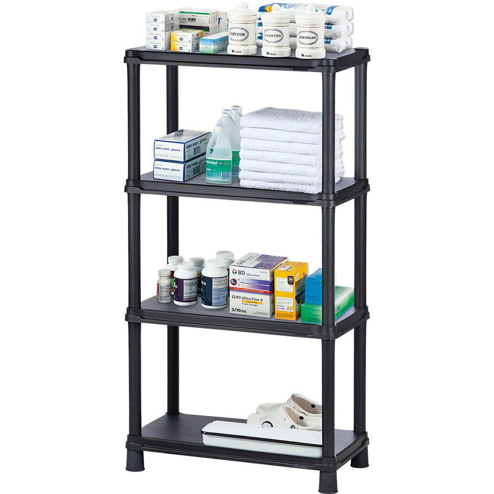 Estante multifuncional de 4 niveles solido 15" negro marca Rimax - Image 2