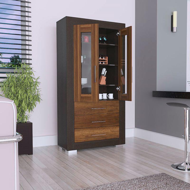 Estantería Multiusos Yakam, Cobre y Wengue, con Gran Capacidad de Almacenamiennto - Image 6