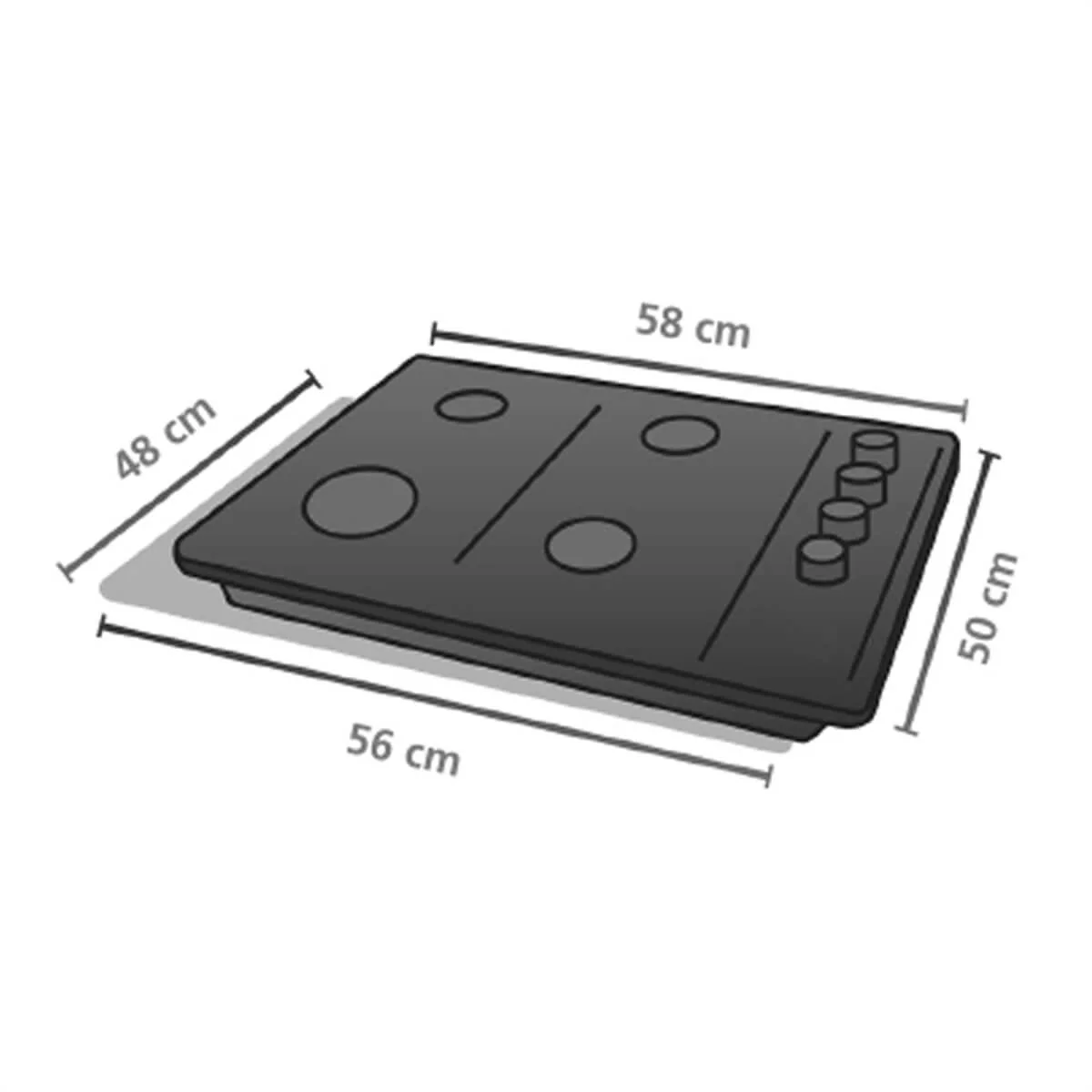 Estufa de empotrar cristal negro 58X50 cm gas natural marca Mabe - Image 7