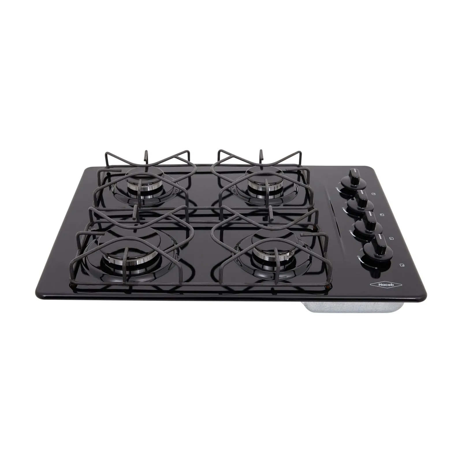 Estufa de empotrar esmaltada color negro a gas natural marca Haceb