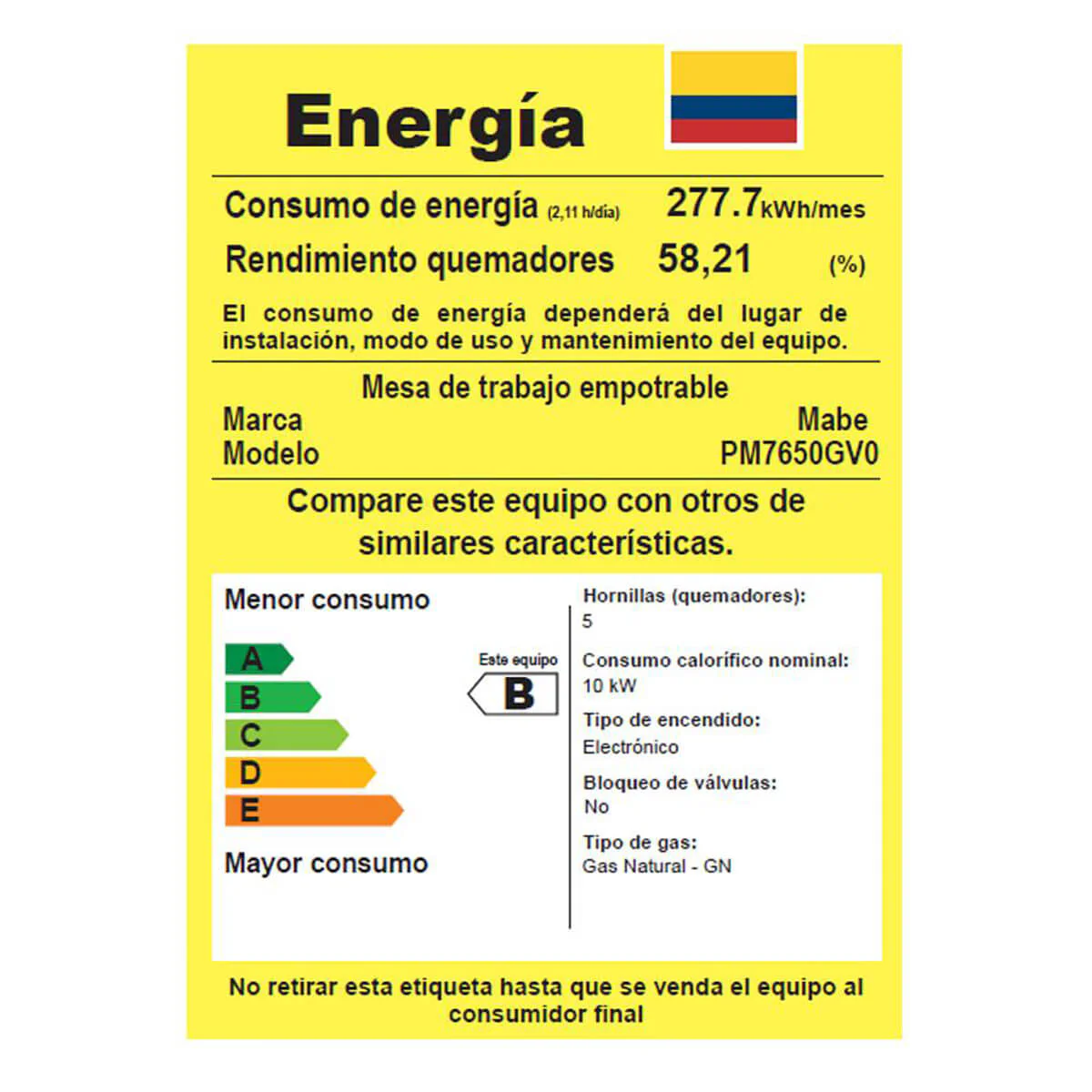 Estufa de empotrar cristal negro 76X51 cm Hierro fundido gas natural marca Mabe - Image 10