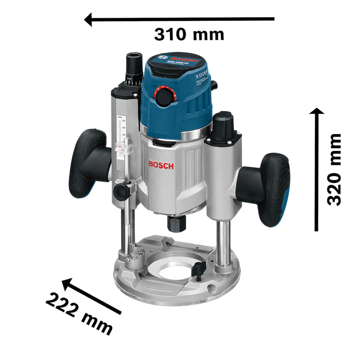 Fresadora GOF 1600 CE 110V con 4 pinzas 1/4, 6 mm, 1/2'' y 12mm Bosch - Image 5