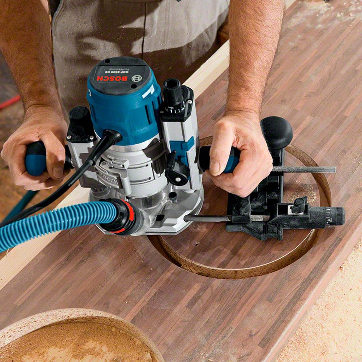 Fresadora GOF 1600 CE 110V con 4 pinzas 1/4, 6 mm, 1/2'' y 12mm Bosch - Image 7