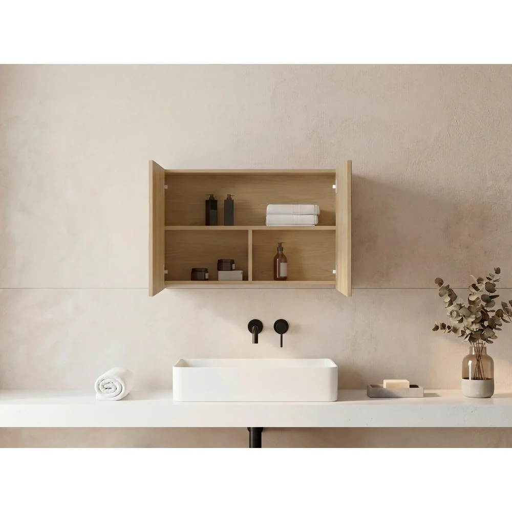 Gabinete de Baño Agni, Fresno Europeo, con Dos Puertas y Espacio Para Almacenar Objetos - Image 6