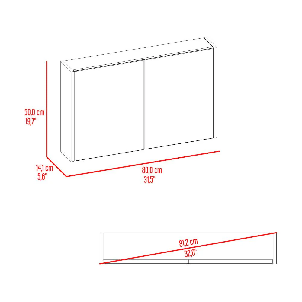Gabinete de Baño Agni, Fresno Europeo, con Dos Puertas y Espacio Para Almacenar Objetos - Image 7