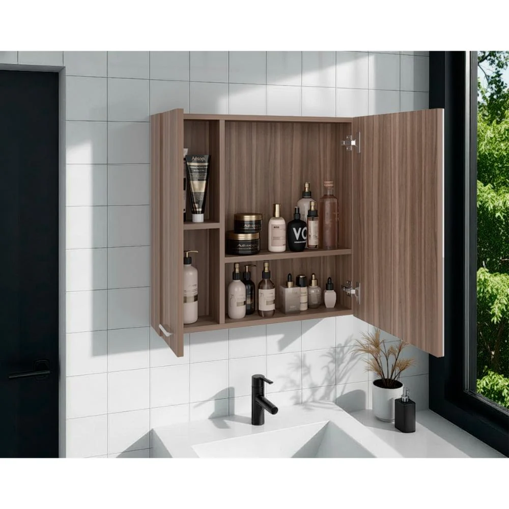 Gabinete de Baño Apolis, Avellana, con Puerta Espejo y Dos Entrepaños Para Ubicar Múltiples Objetos - Image 6