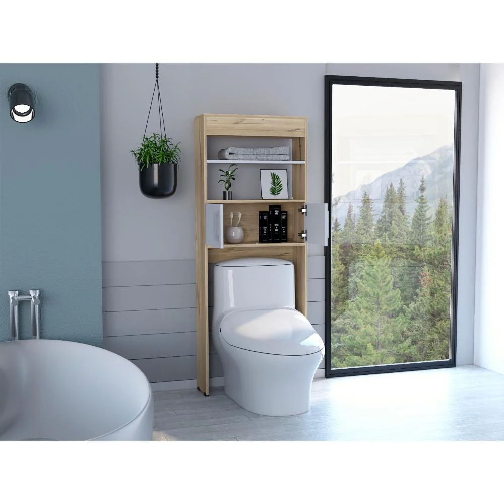 Gabinete de Baño Aqua 5, Blanco Duqueza y Café Claro, con Dos Puertas Para Su Almacenamiento - Image 2