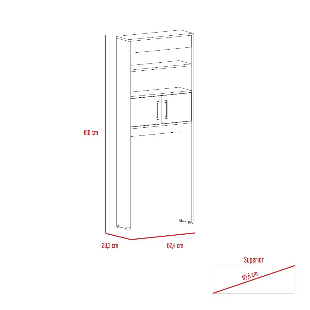 Gabinete de Baño Aqua 5, Café Claro y Blanco Duqueza , con Dos Puertas Para Su Almacenamiento - Image 18