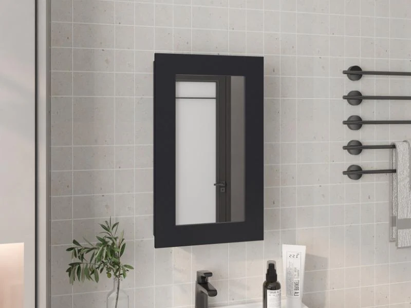 Gabinete de Baño Cary, Wengue, con Puerta Espejo y Tres Entrepaños ZF - Image 2