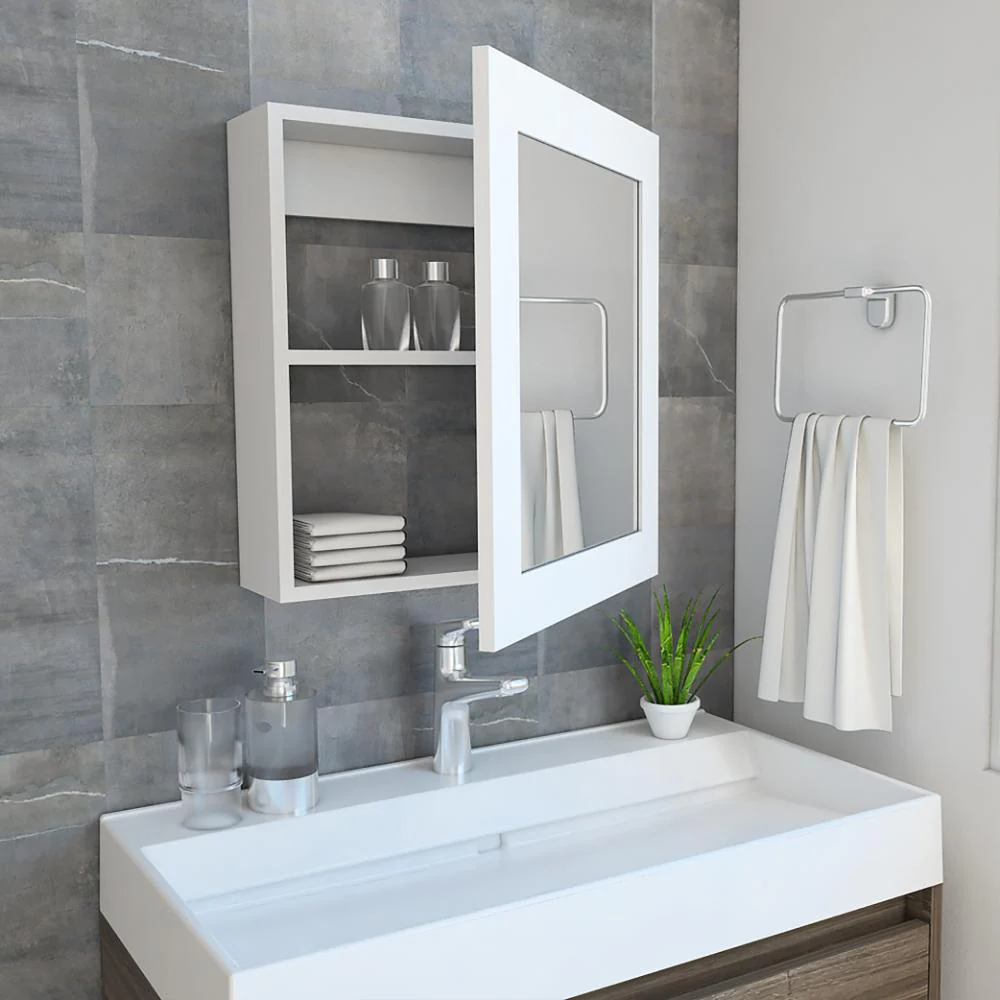 Gabinete de Baño Heston, Blanco, con Espejo y Dos Entrepaños - Image 6