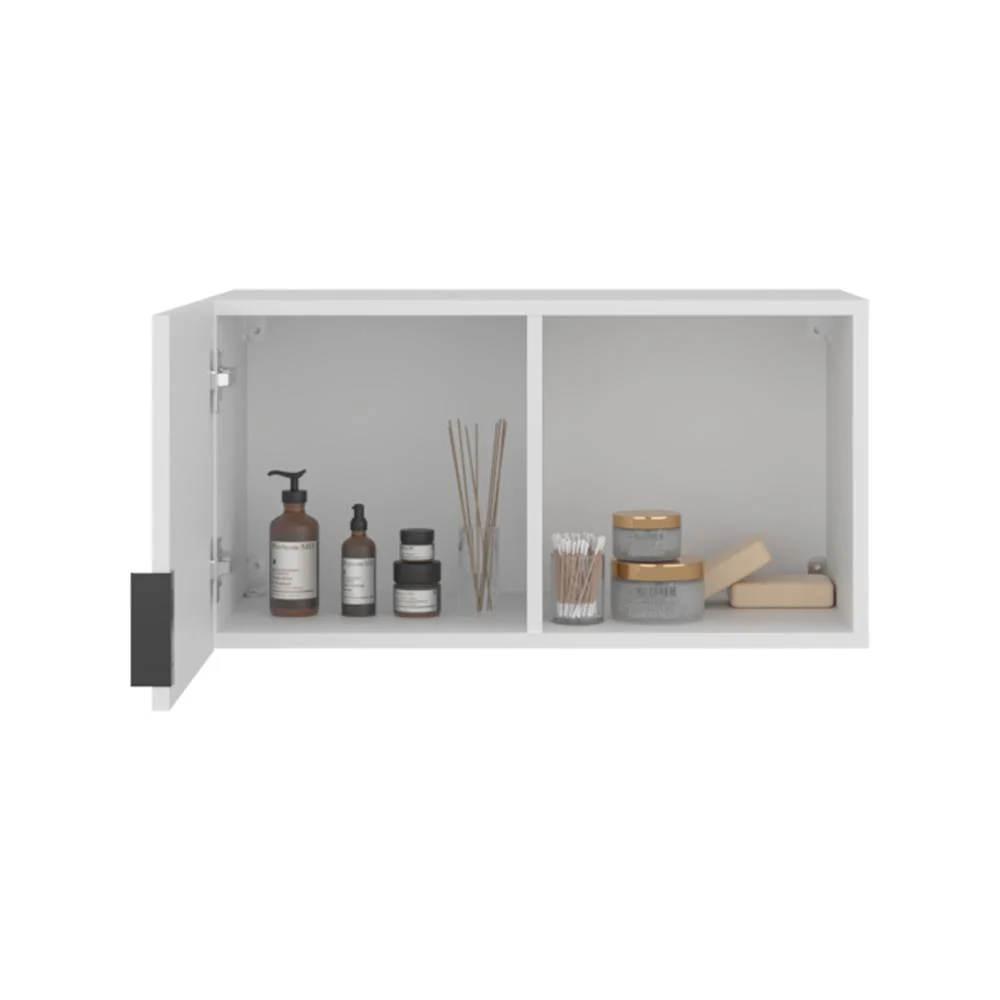 Gabinete de Baño Kase, Kronos Blanco, con una puerta abatible con manija metalica ZF - Image 2